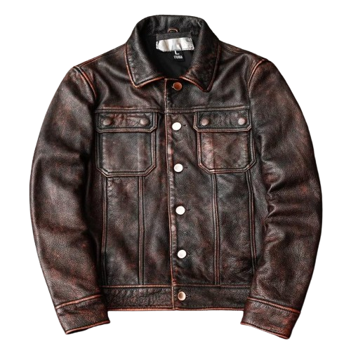 Men's Leather Faux Leather Biker Jacket Zing Apparel