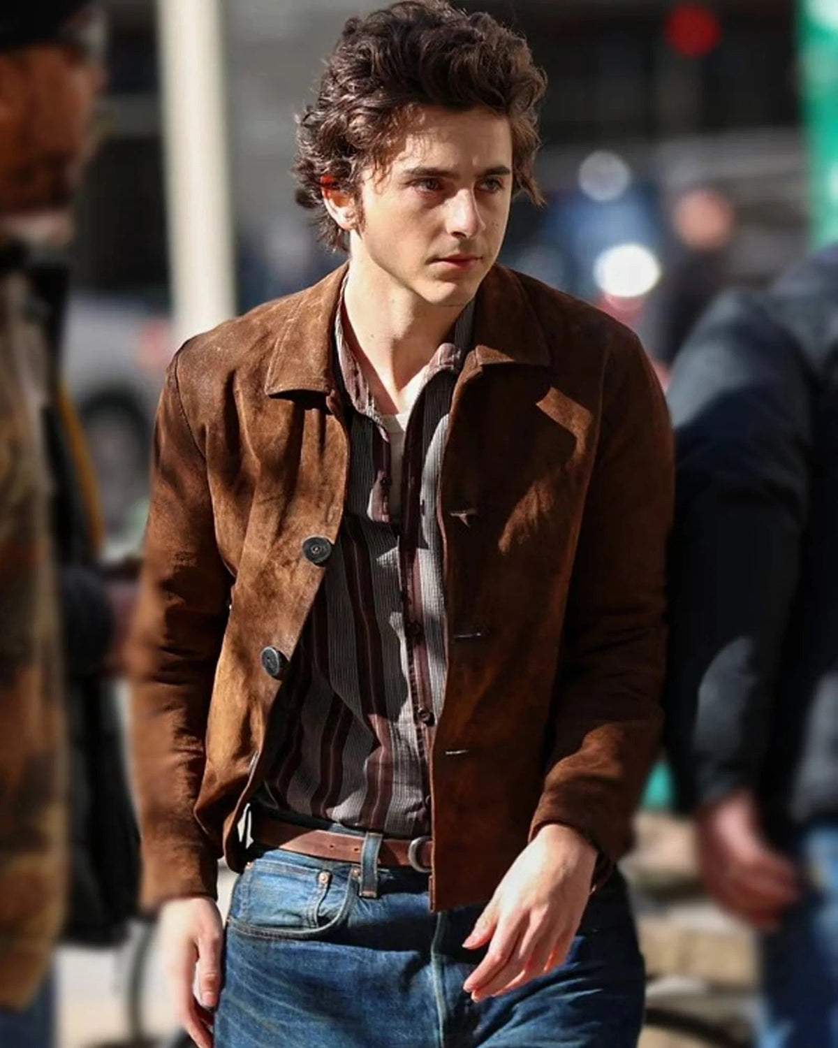 A Complete Unknown Timothee Chalamet Brown Jacket