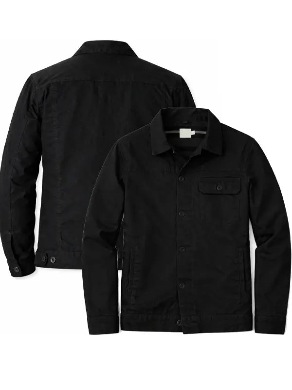 Damaris Thompson Black Cotton Trucker Jacket