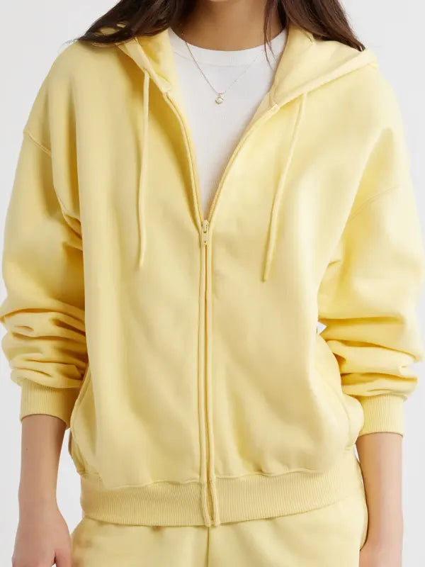 Victoria Women's Yellow Zipper Hoodie