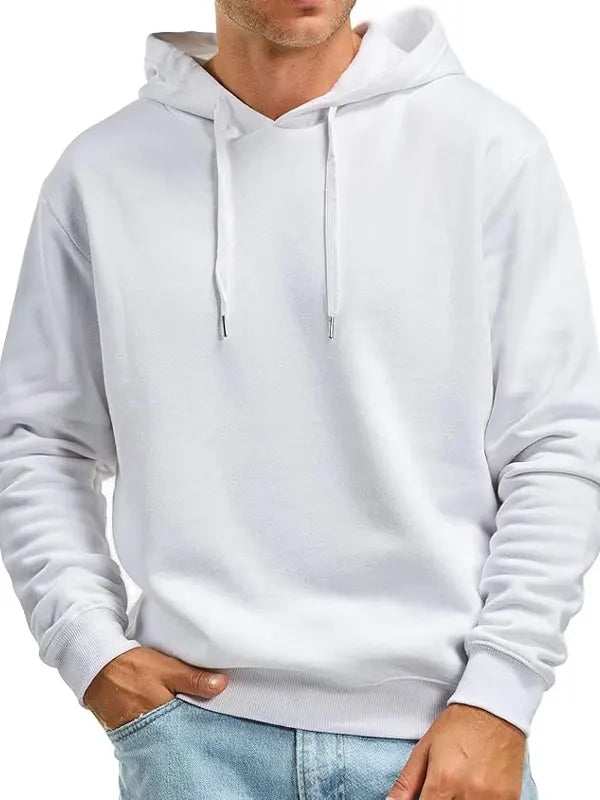Wilfrid Schimmel Mens Casual White Pullover Hoodie