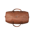 Deluxe Travel Leather Duffle Bag, Brown Zing Apparel