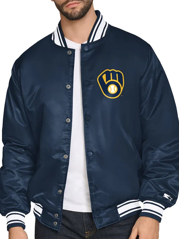 Milwaukee Brewers Scout Varsity Satin Jacket