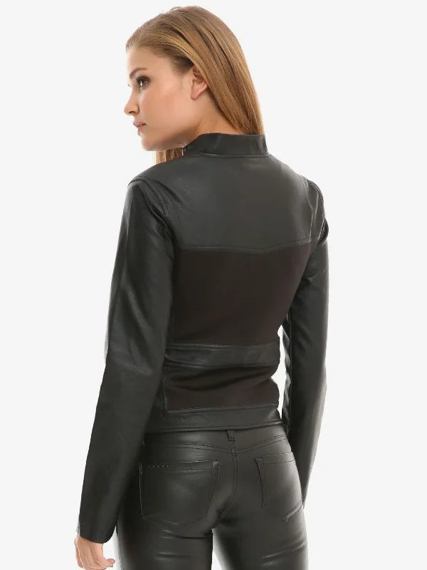 
Avengers Endgame  Natasha Romanoff Black Leather Jacket
