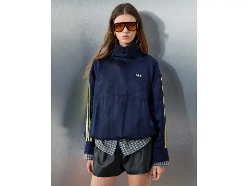Adidas x ASOS Funnel Neck Blue Shirt