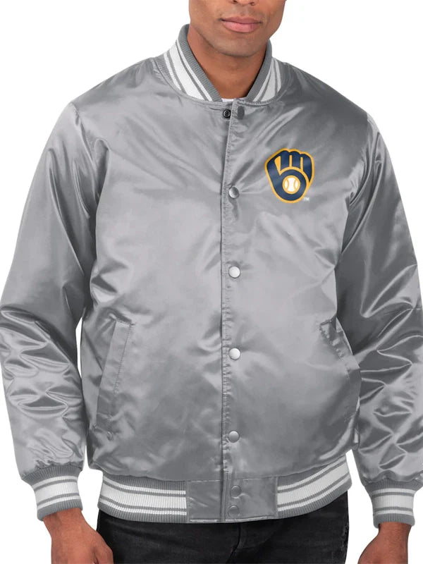 Milwaukee Brewers Scout Varsity Satin Jacket