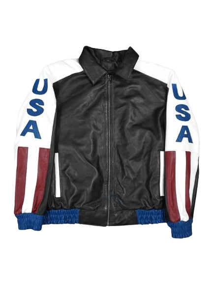 American Flag Vintage Leather Jacket For Men Zing Apparel