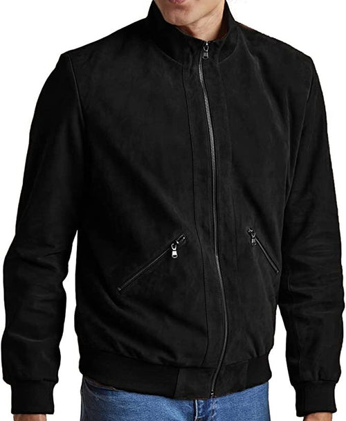 Blain Black Suede Bomber Jacket Zing Apparel