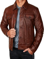 Vintage Trucker Biker Jacket Men, Multi Zing Apparel