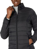 Womens Puffer Jacket Long Sleeve, Black Zing Apparel