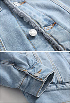 Windbreaker Cotton Denim Trucker Jacket, Sleeves & Front Closure
