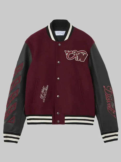 ACMILANXOffWhiteBordeauxVarsityJacketViral
