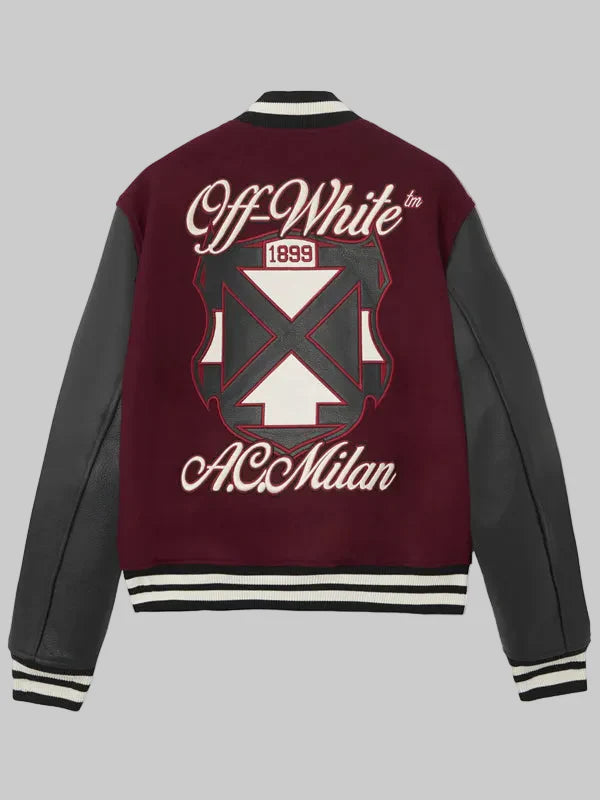 ACMILANXOffWhiteBordeauxVarsityJacket