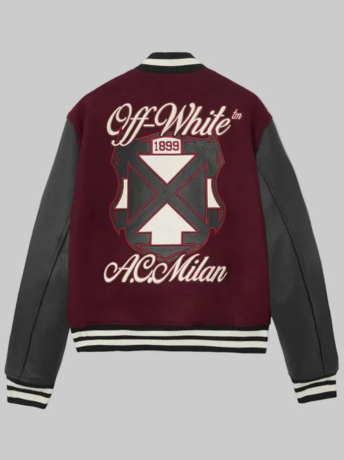 ACMILANXOffWhiteBordeauxVarsityJacket