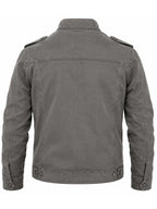 Abbie Krajcik Men's Grey Cotton Biker Jacket