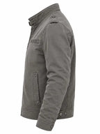 Abbie Krajcik Men's Grey Cotton Biker Jacket