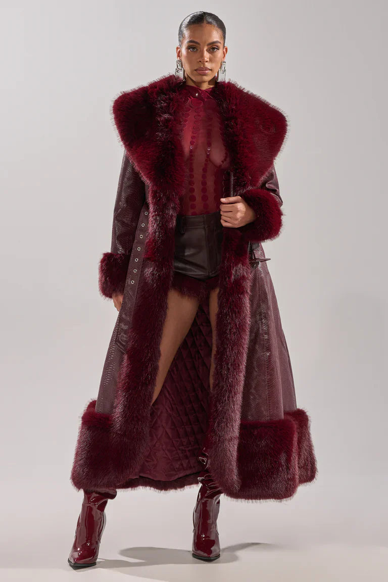 Akira-Vivian-Fur-Trim-Trench-Coat-In-Burgundy