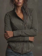 Alayna Howell Women's Vintage Slim Fit Denim Jacket