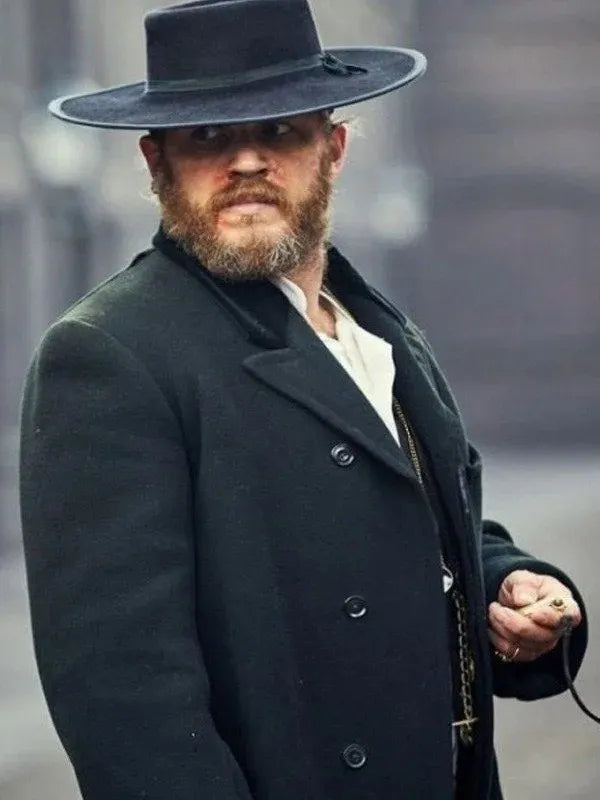 Tom Hardy Peaky Blinders Black Wool Coat