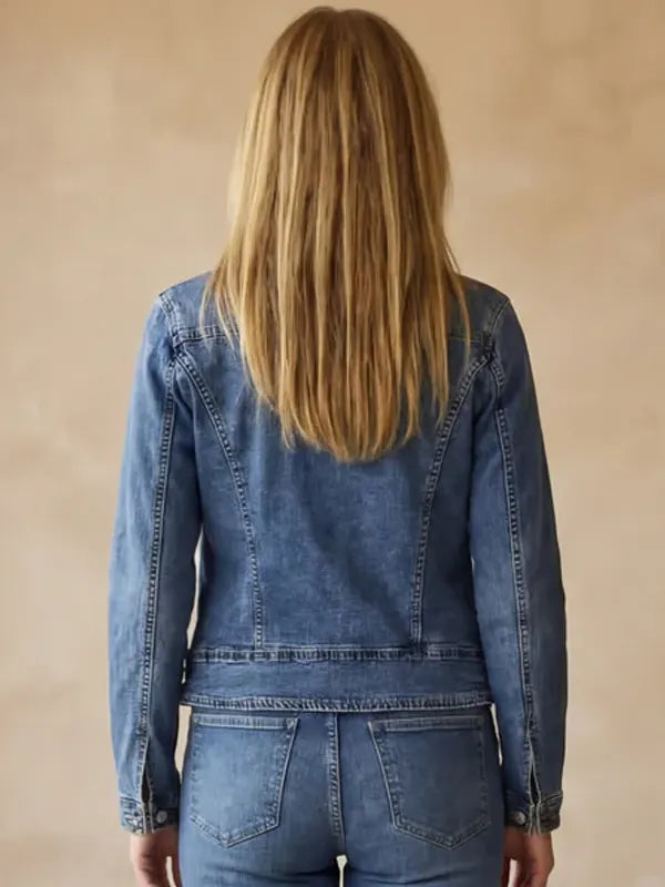 Amani Wiza Women's Blue Denim Embroidered Jacket