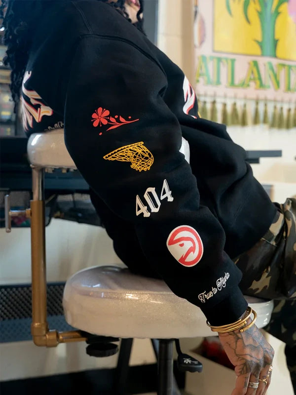 Atlanta-Hawks-x-Debbi-Snax-bLACK-Crewneck-Sweatshirt