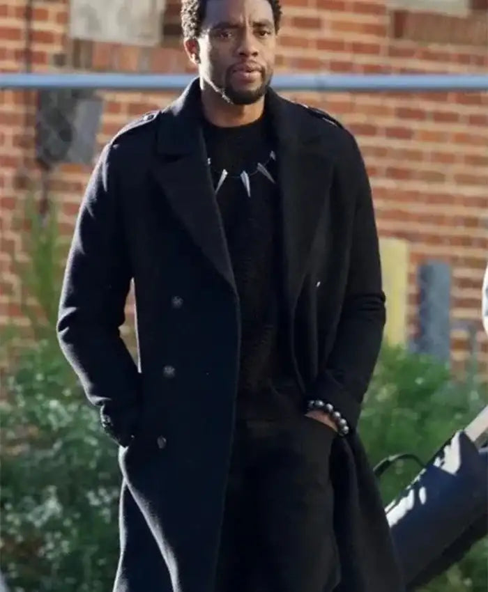 Chadwick Boseman Avengers Infinity War Black Wool Coat

