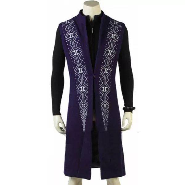 Avengers Infinity War Chadwick Boseman Blue Wool Coat