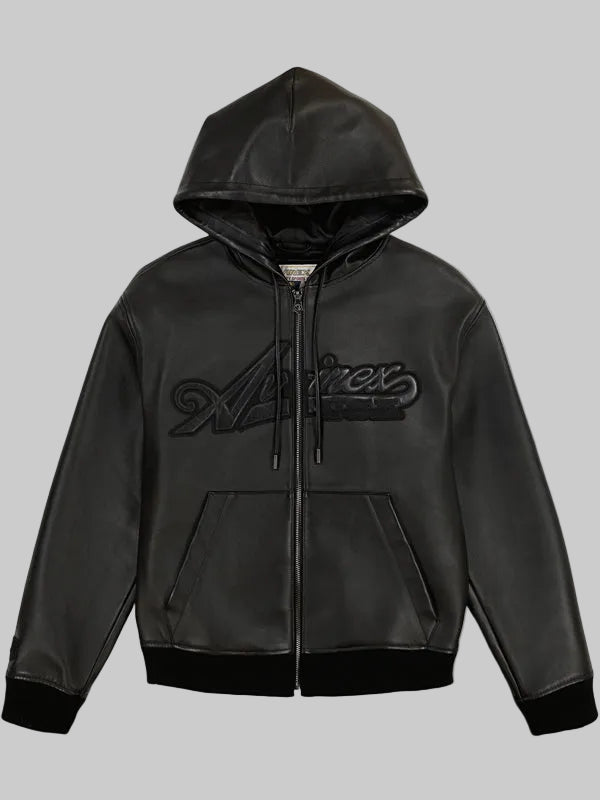 Avirex-Script-Nappa-Leather-Hoodie