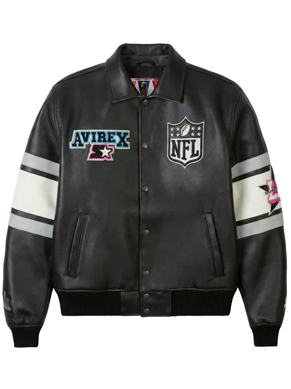 Avirex-X-Starter-Super-Bowl-LX-Leather-Jacket