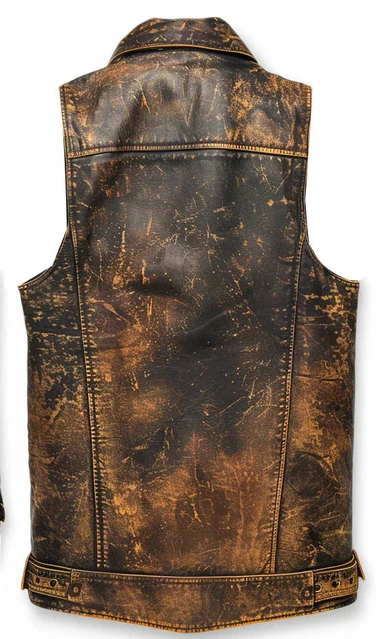 Vintage Brown Leather Vest For Men The Trendy Jacket