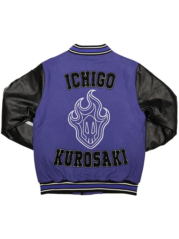 BLEACH-Ichigo-Kurosaki-Purple-Varsity-Jacket-Back