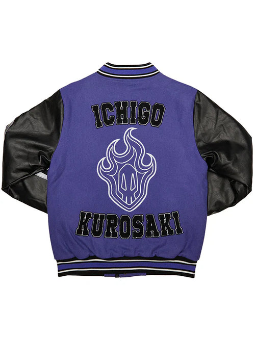 BLEACH-Ichigo-Kurosaki-Purple-Varsity-Jacket-Back