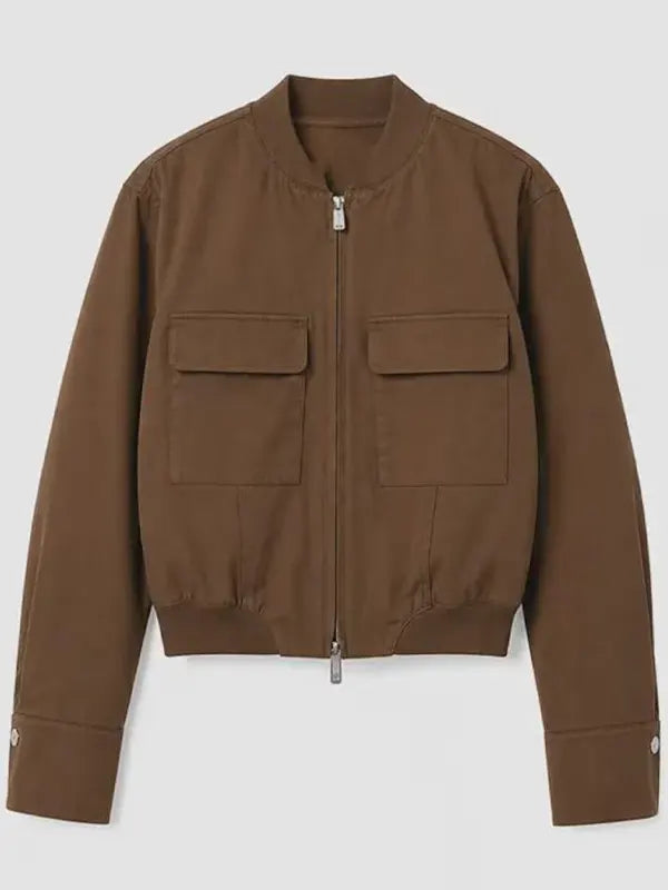 Bailey Brown Cotton Bomber ZIP Jacket