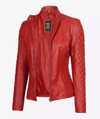 Biker-Quilted-Leather-Red-Jacket-Women