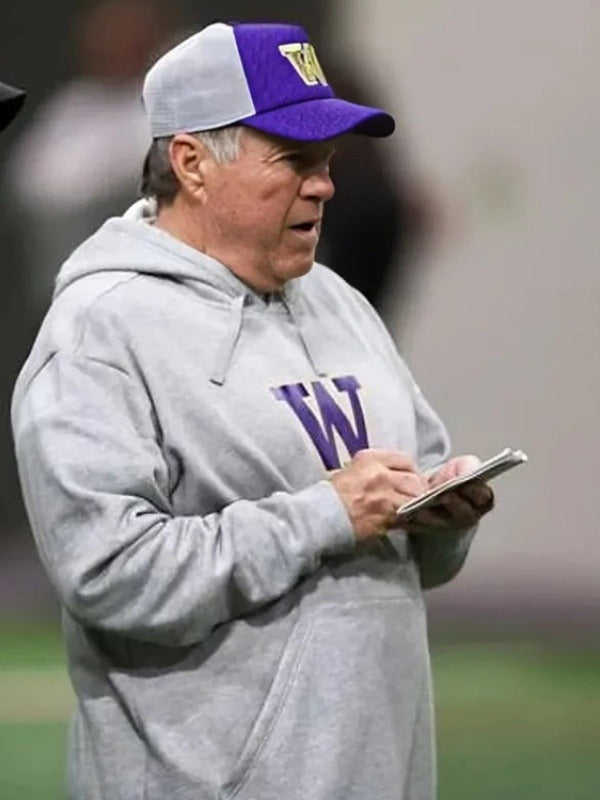 Bill Belichick Washington Huskies Gray Hoodie Buy