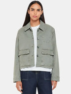 Billie Bruen Women Grey Casual Cotton Jacket
