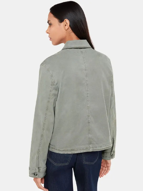 Billie Bruen Women Grey Casual Cotton Jacket
