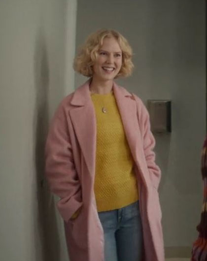 Black Mirror S07 Rosy McEwen  Pink Wool Coat

