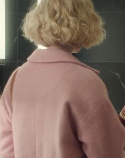 Black Mirror S07 Rosy McEwen  Pink Wool Coat

