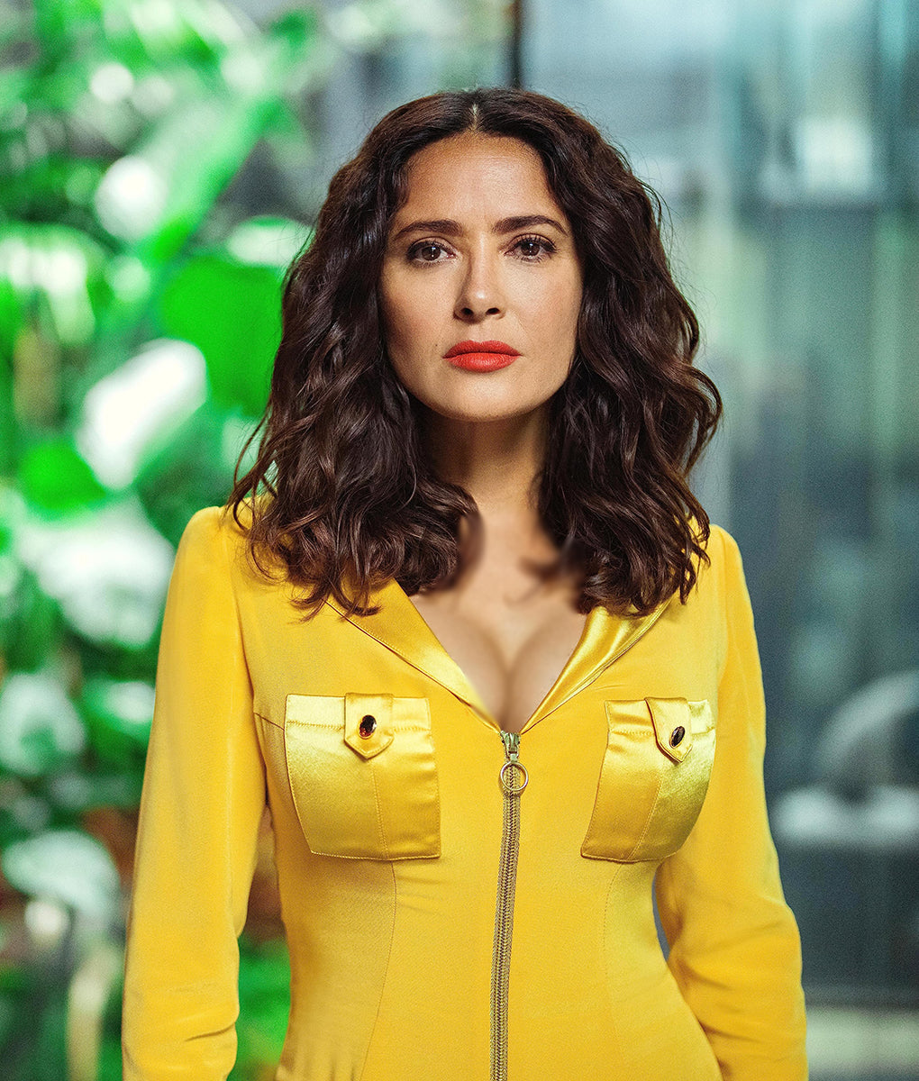 Black Mirror S06 Salma Hayek Yellow Jumpsuit
