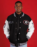 Black-UGA-Varsity-Letterman-Jacket