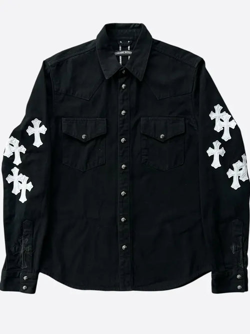 Black Chrome Heart Denim Jacket