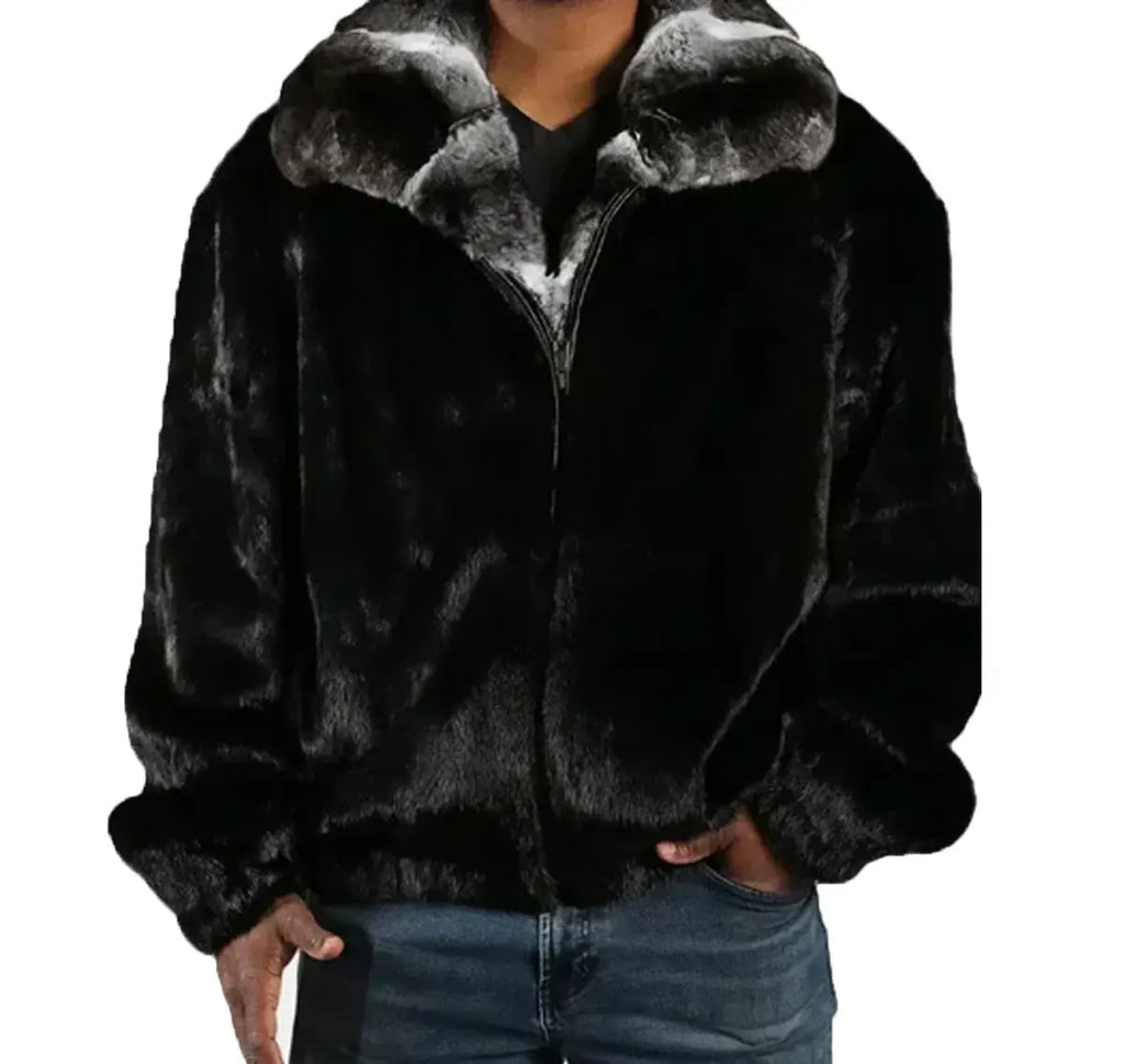 Black Real Mink Shearling Jacket