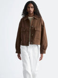 Blair Bartell Women Dark Brown Cotton Casual Jacket