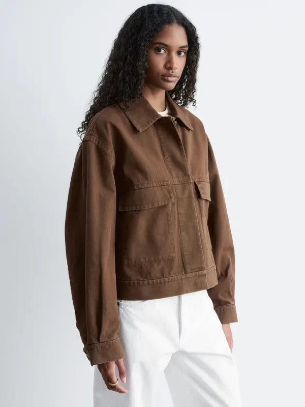 Blair Bartell Women Dark Brown Cotton Casual Jacket