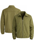 Brando Aufderhar Olive Green Twill Spring Cotton ZIP Jacket