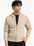 Brandon Beige Regular Fit ZIP Hoodie
