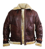 Brown Shearling Bomber Jacket in Sheepskin For Men