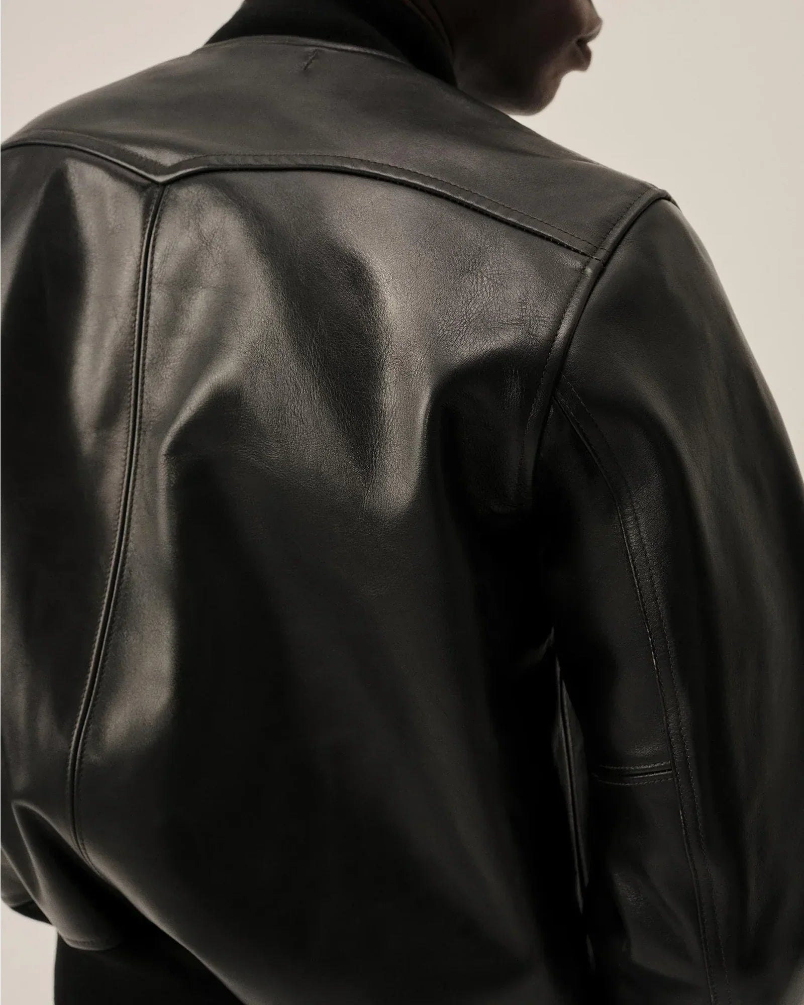 Buck Mason Leather Jacket For Sale