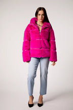 Buy Blue Revival Womens Mob Wife Unreal Leather Fur Jacket
